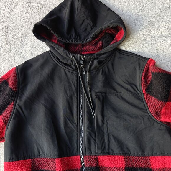 American Eagle Hooded Flannel Jacket Men's S Check Red Cabin Outdoor Lumberjack - Picture 2 of 9